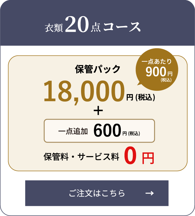 衣類点20点コース